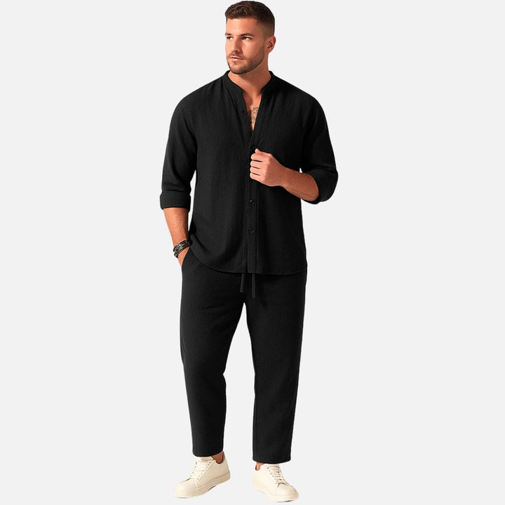 Lorenz | Herren Freizeitanzug Set Langarm Relaxed Fit - White - Image 3