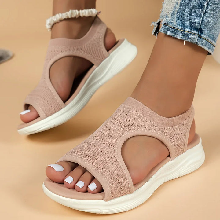 Loretta | Damen Offene Zehen Slip-On Komfort Sandalen - Black - Image 3