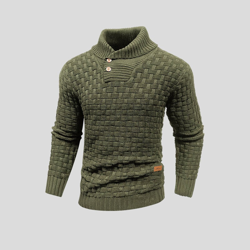 Lukas | Herren Rollkragen Strickpullover mit Zopfmuster - Dark Grey - Image 2