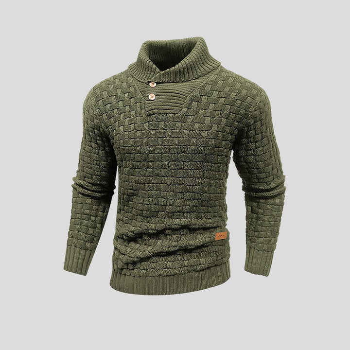 Lukas | Herren Rollkragen Strickpullover mit Zopfmuster - Dark Grey - Image 2