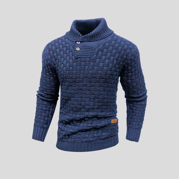 Lukas | Herren Rollkragen Strickpullover mit Zopfmuster - Dark Grey - Image 4