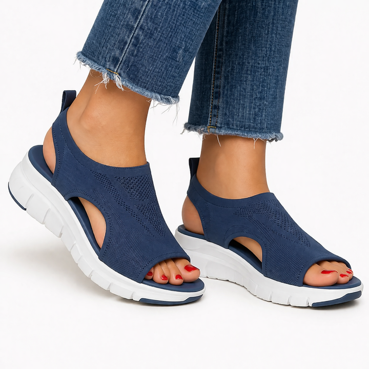 Lysander | Damen Slip-On Orthopädische Walking Sandalen - Navy - Image 1