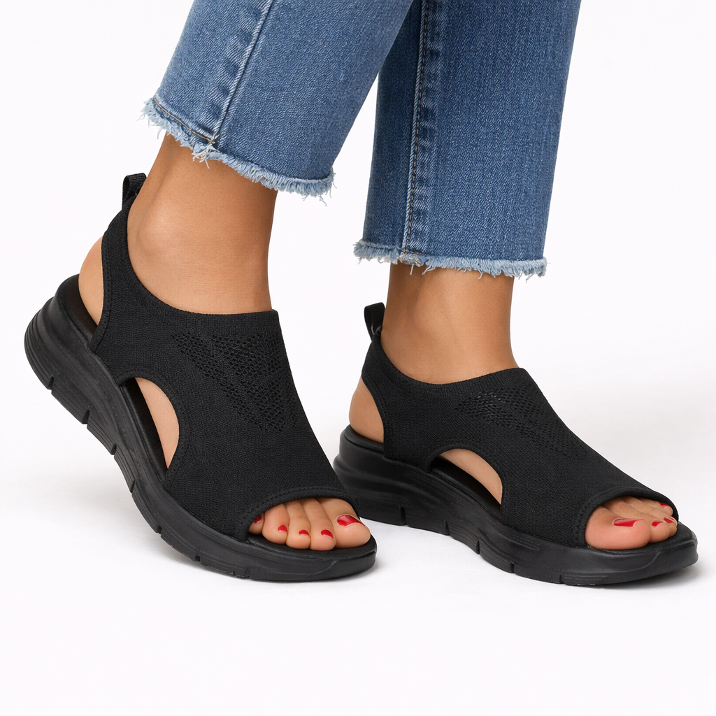 Lysander | Damen Slip-On Orthopädische Walking Sandalen - Navy - Image 2