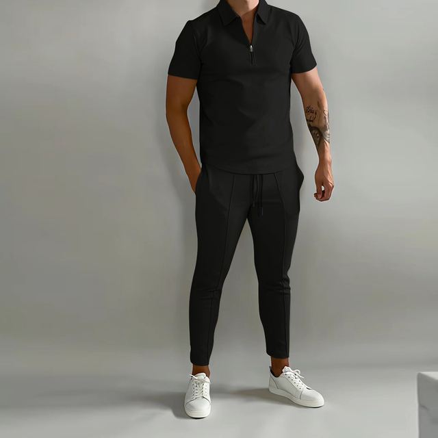Lysander | Herren Trainingsanzug Polo Set - Champagne - Image 2