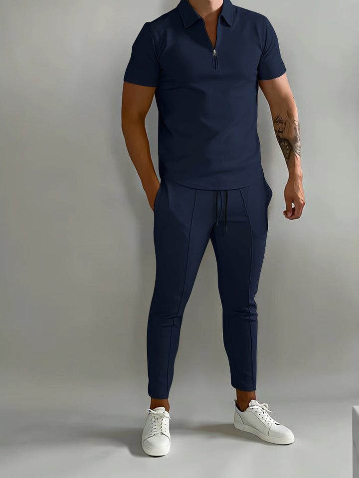Lysander | Herren Trainingsanzug Polo Set - Champagne - Image 4