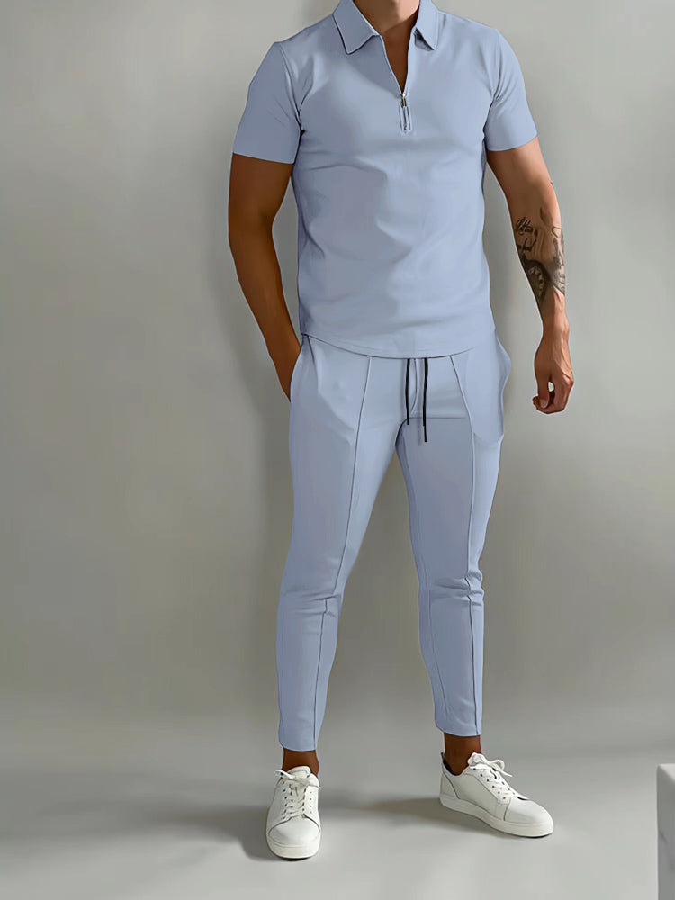 Lysander | Herren Trainingsanzug Polo Set - Champagne - Image 5