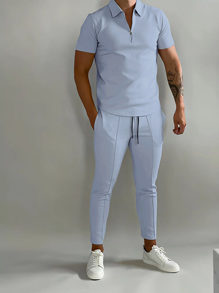 Lysander | Herren Trainingsanzug Polo Set - Champagne - Image 5