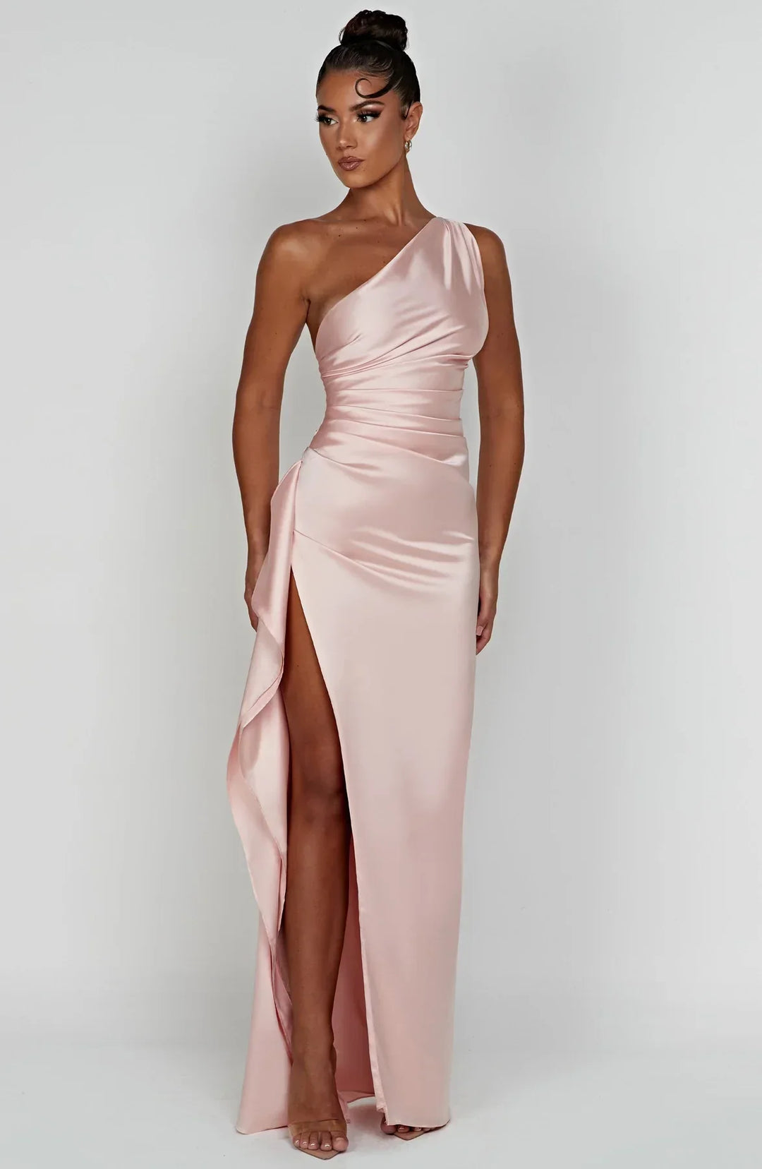 Lysandra | Damen One-Shoulder Abendkleid mit Schlitz - Red - Image 10