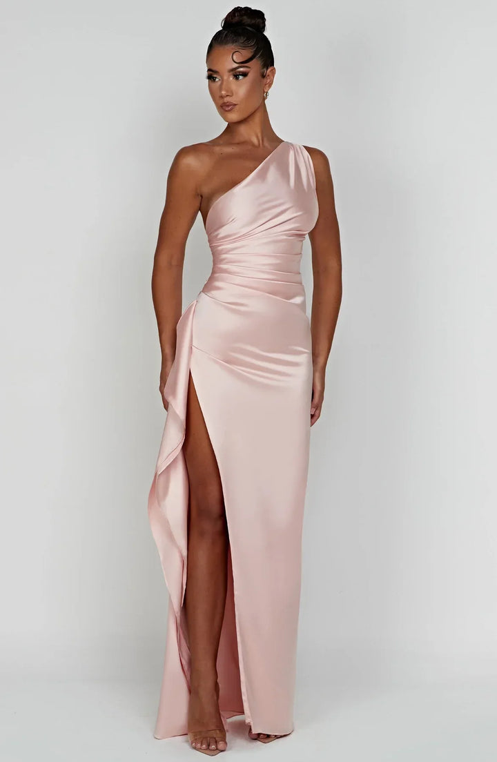 Lysandra | Damen One-Shoulder Abendkleid mit Schlitz - Red - Image 10