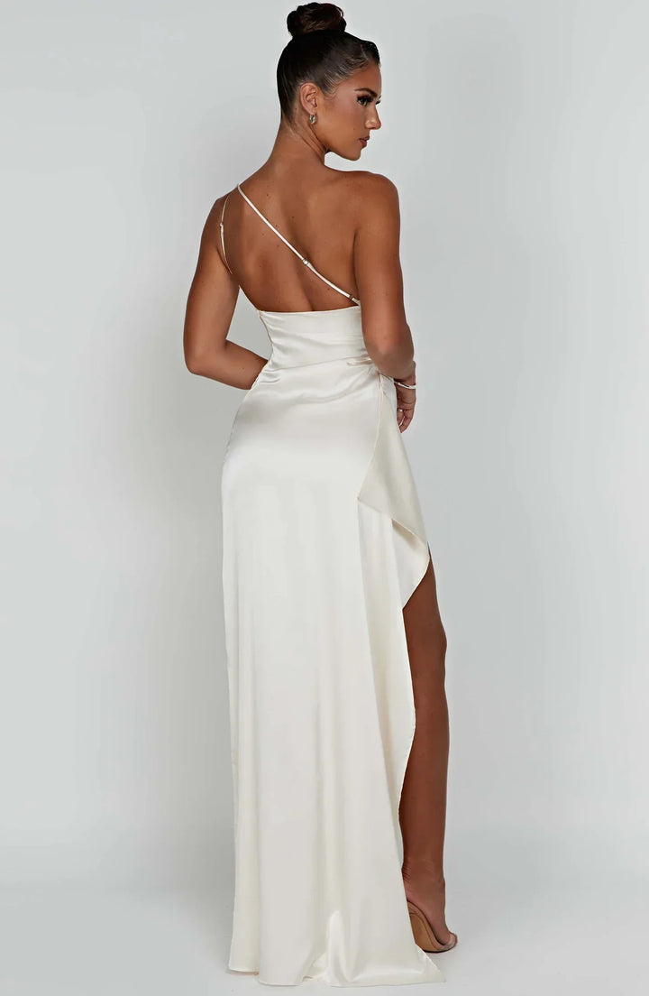 Lysandra | Damen One-Shoulder Abendkleid mit Schlitz - Red - Image 40
