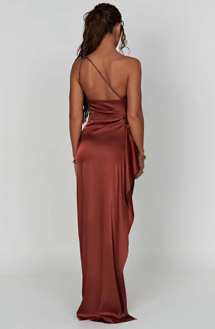 Lysandra | Damen One-Shoulder Abendkleid mit Schlitz - Red - Image 47