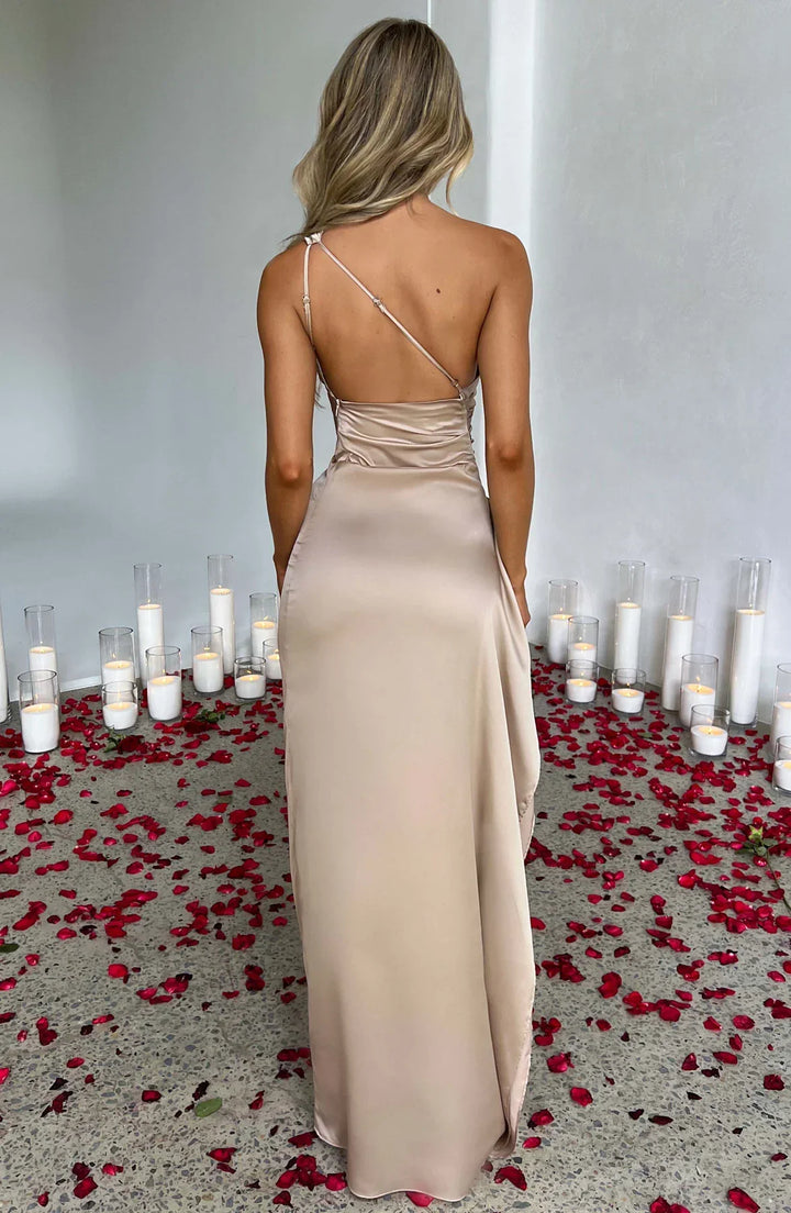 Lysandra | Damen One-Shoulder Abendkleid mit Schlitz - Red - Image 5