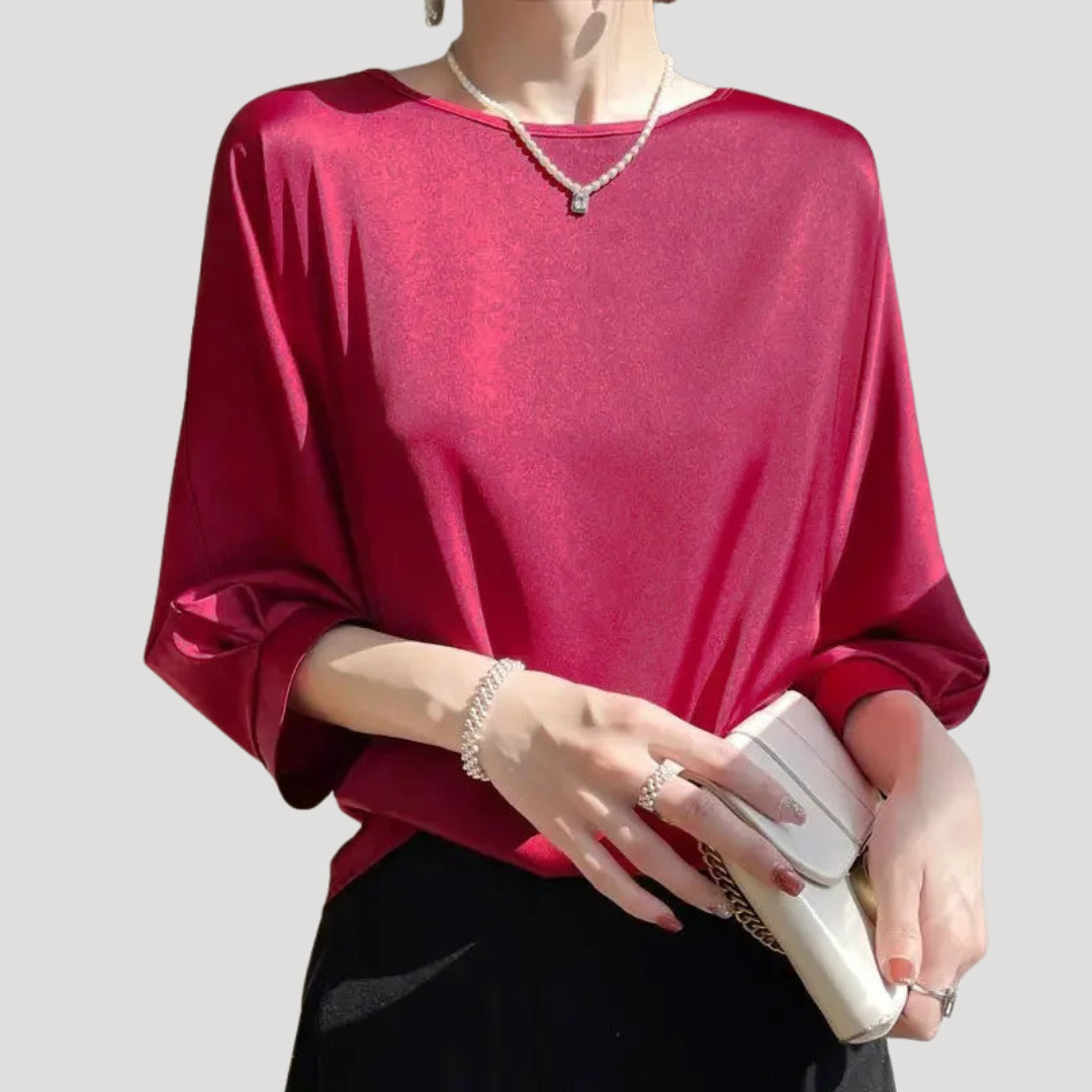 Lysandra | Damen Rundhals Langarm Bluse - White - Image 10