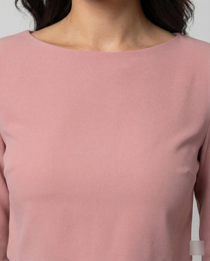 Maiken | Damen Zweiteiler Crop Top Weite Hose Set - Pink - Image 2