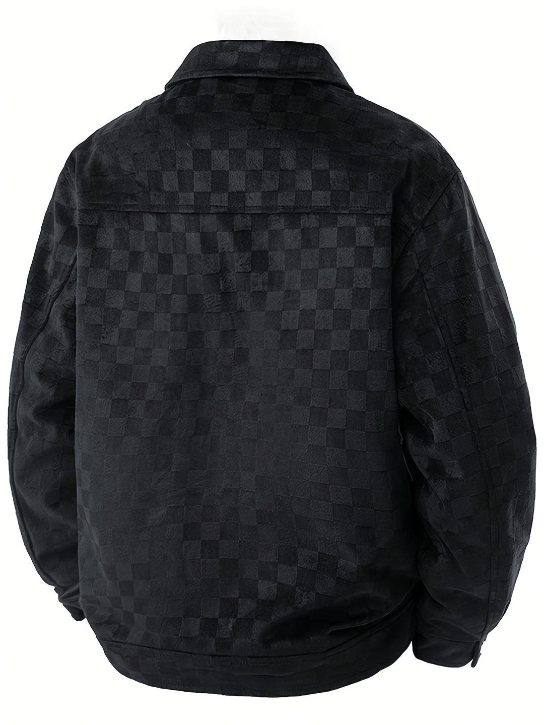 Drake | Herren Velour-Jacke Karomuster Snap-Button Herbst
