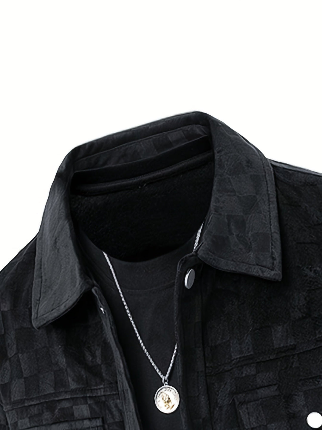 Drake | Herren Velour-Jacke Karomuster Snap-Button Herbst