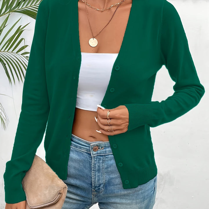 Malmke | Damen Strickjacke V-Ausschnitt Grün - Green - Image 20