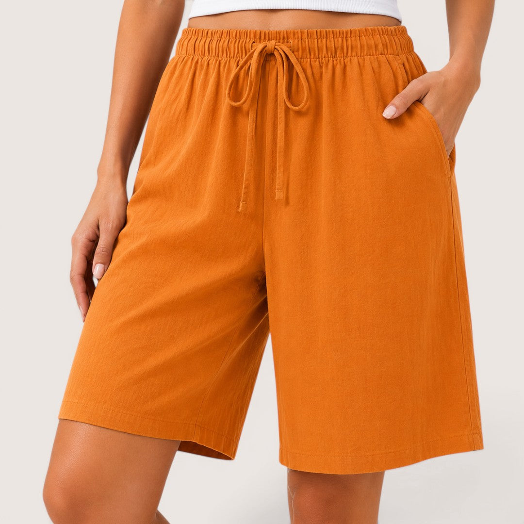 Marike | Damen Bermuda Shorts Loose Fit Tunnelzug - Black - Image 10