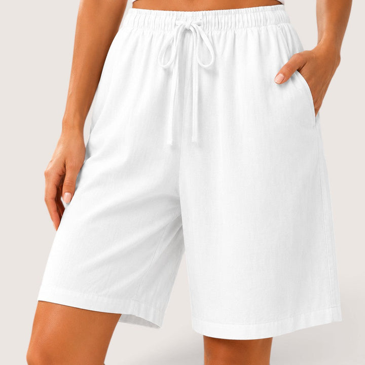Marike | Damen Bermuda Shorts Loose Fit Tunnelzug - Black - Image 13