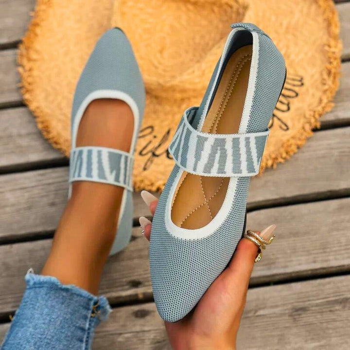 Marlena | Damen Mary Jane Karomuster Ballerinas - Beige - Image 6