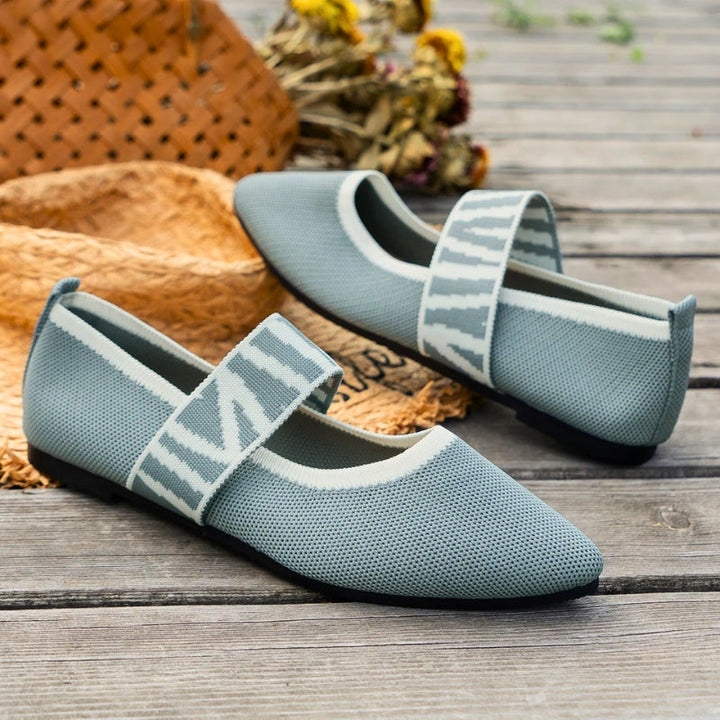 Marlena | Damen Mary Jane Karomuster Ballerinas - Beige - Image 7