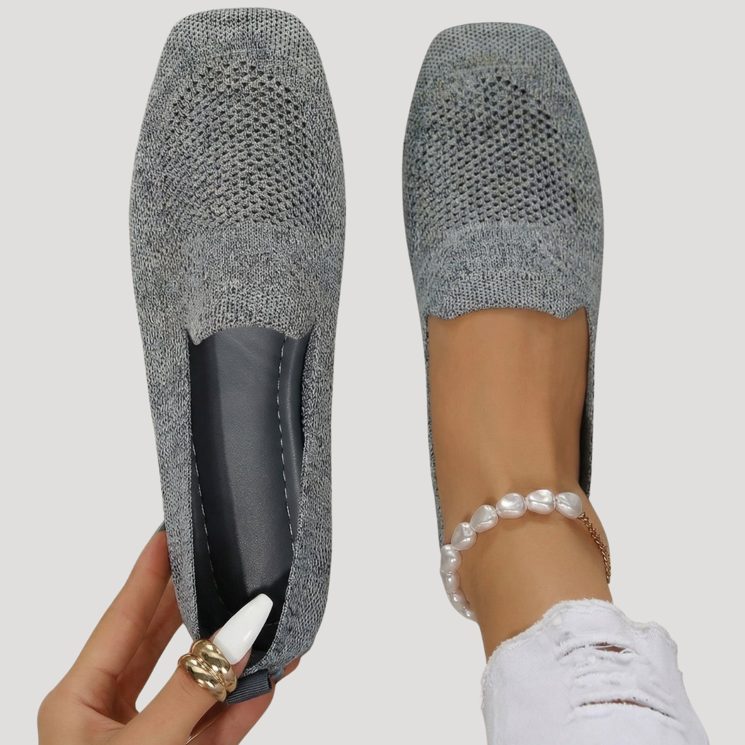 Marlene | Damen Slip-On Gestrickte Sneaker - Grey - Image 1