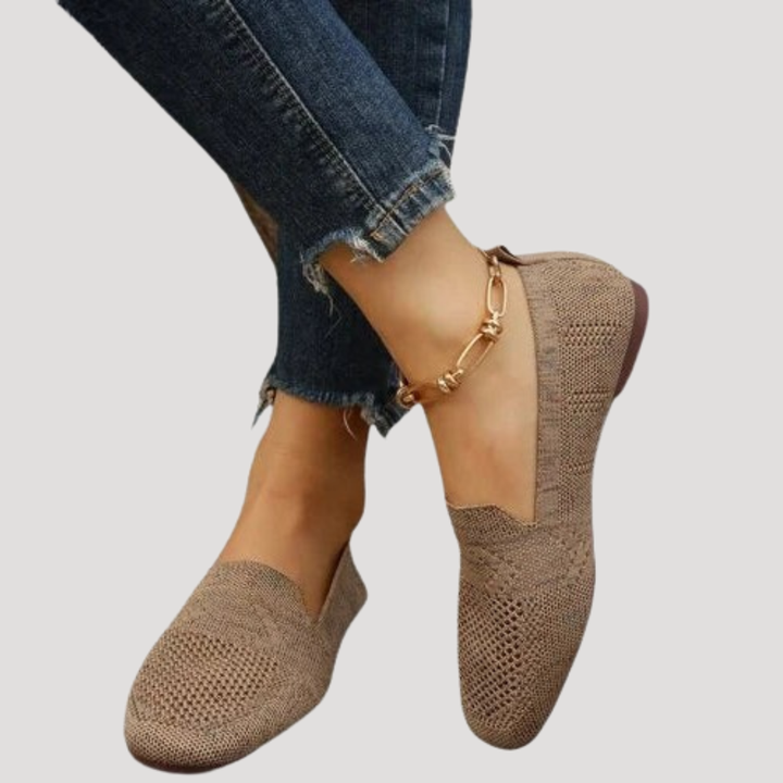 Marlene | Damen Slip-On Gestrickte Sneaker - Grey - Image 2