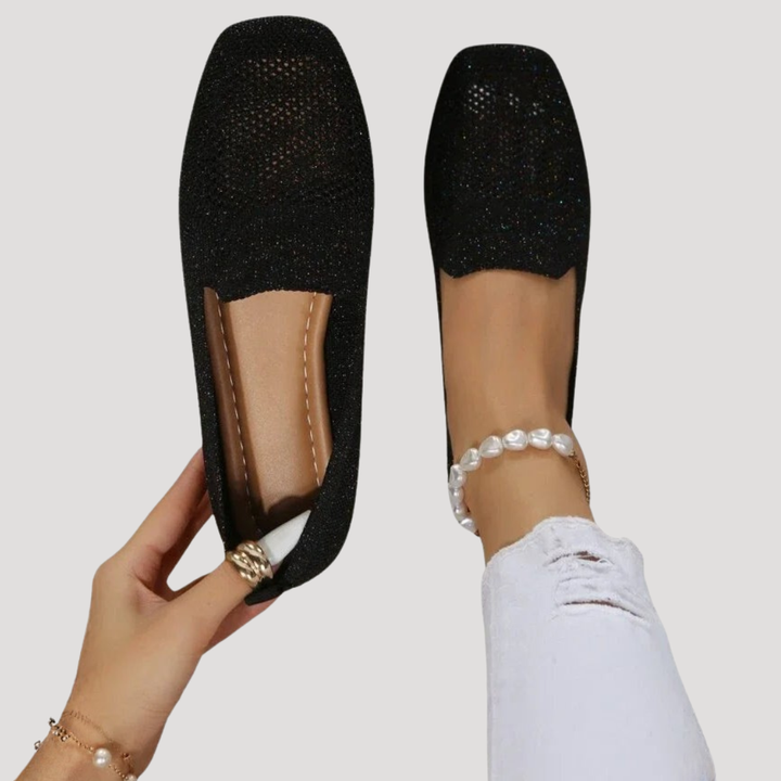 Marlene | Damen Slip-On Gestrickte Sneaker - Grey - Image 3