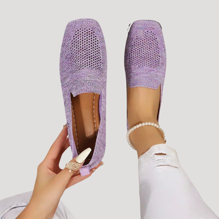 Marlene | Damen Slip-On Gestrickte Sneaker - Grey - Image 4