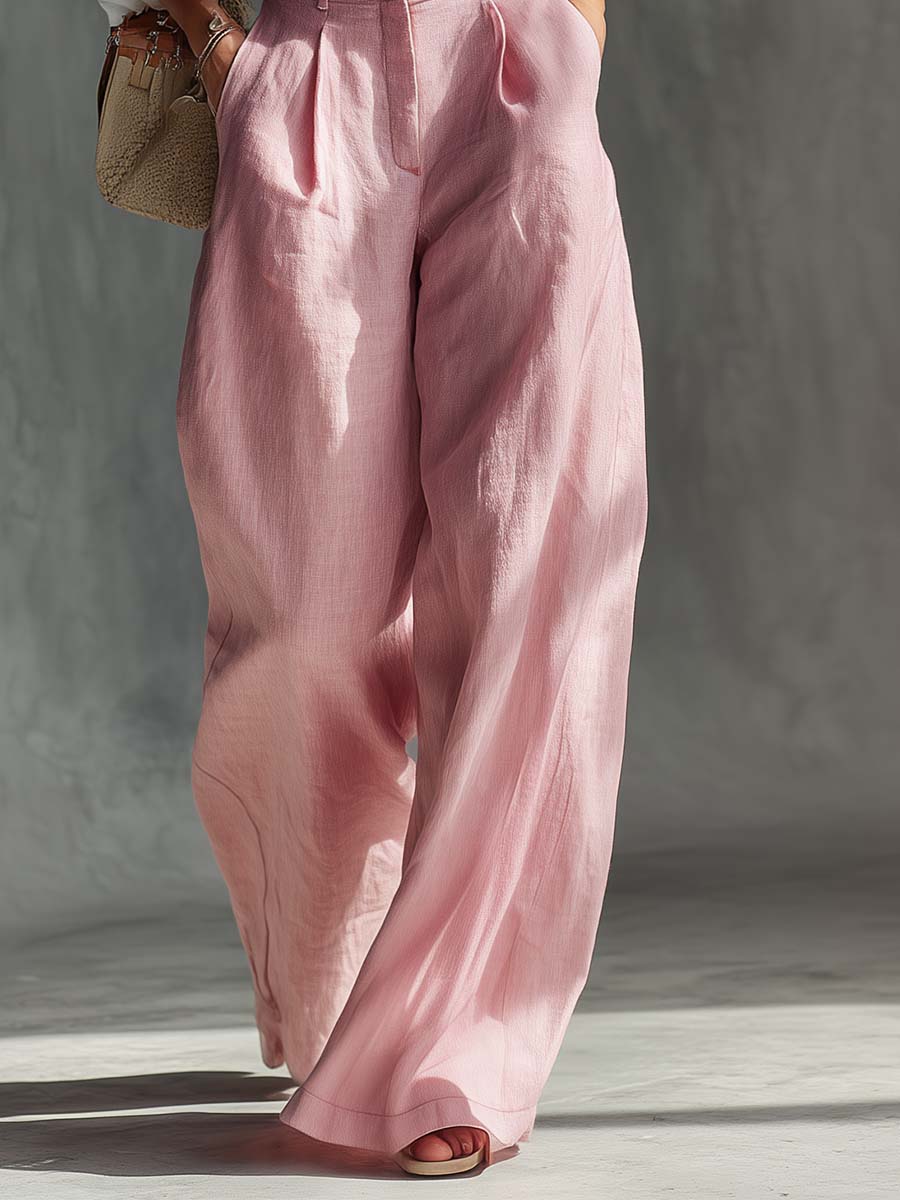 Marlice | Damen Wide Leg Latzhose - Pink - Image 5