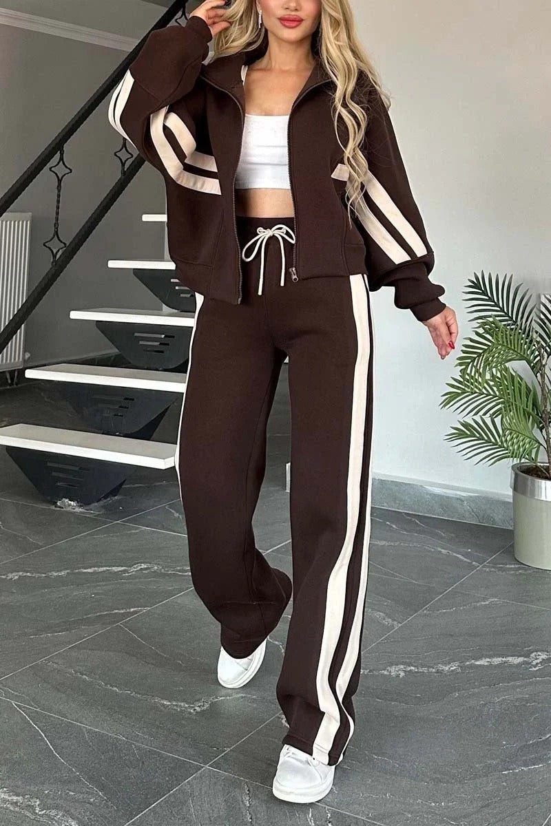 Marlies | Damen Trainingsanzug Set Reißverschluss Jacke Hose - White - Image 4