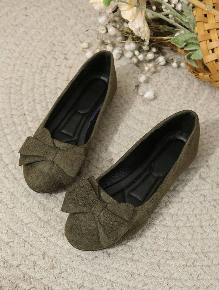Marlotta | Damen Ballerinas mit Schleife - Green - Image 4