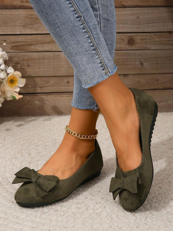Marlotta | Damen Ballerinas mit Schleife - Green - Image 5