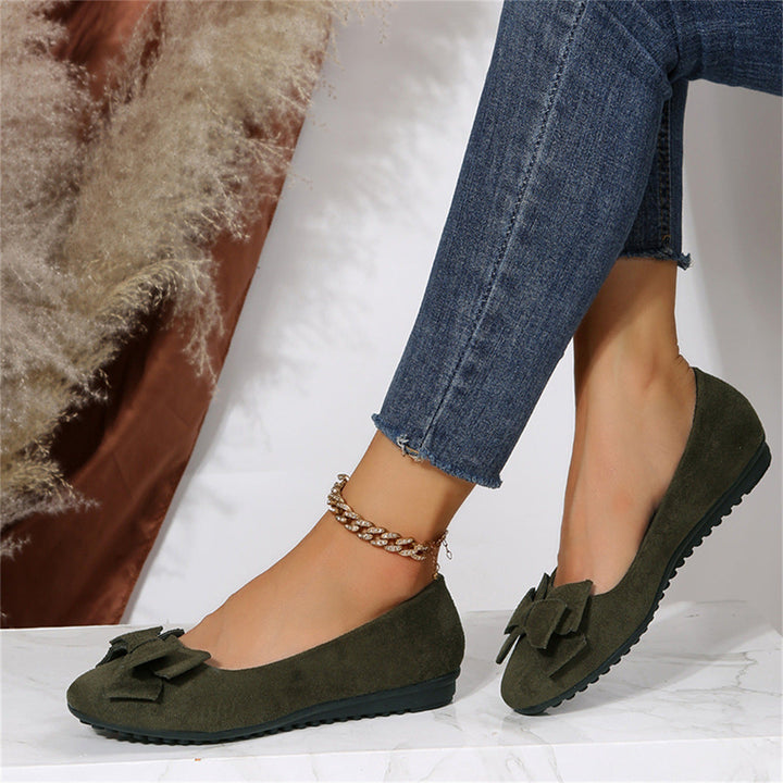 Marlotta | Damen Ballerinas mit Schleife - Green - Image 6