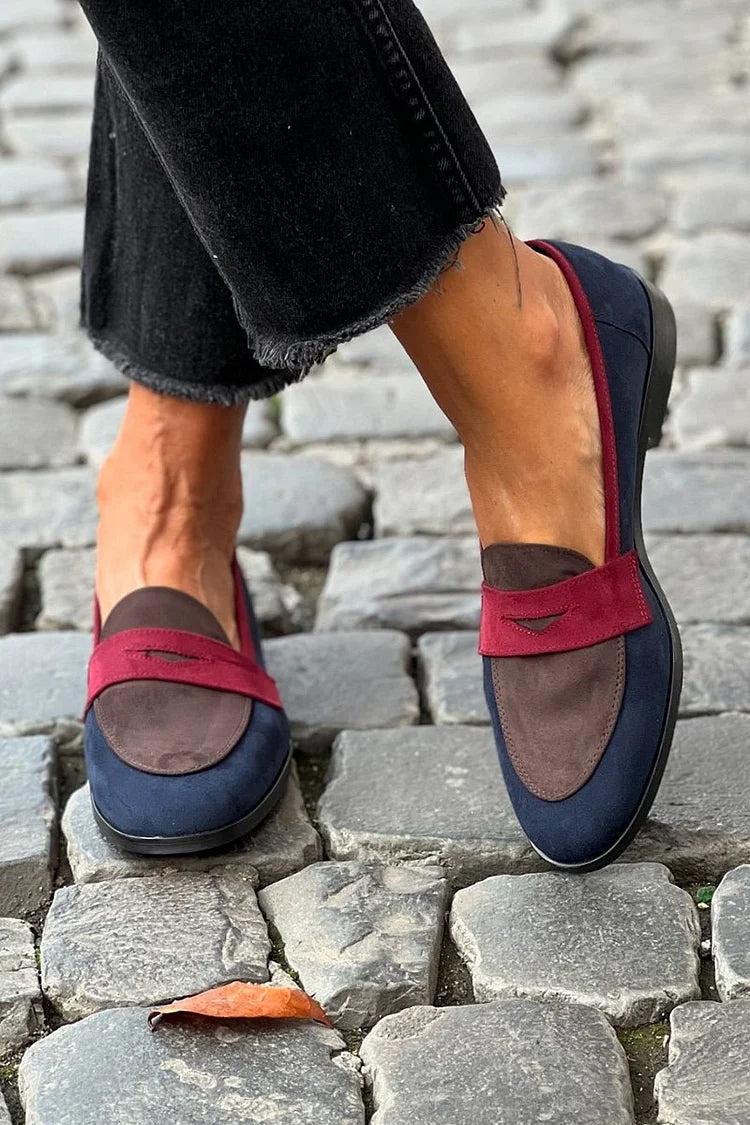Marveka | Damen Loafer Slipper Colorblock - Image 1