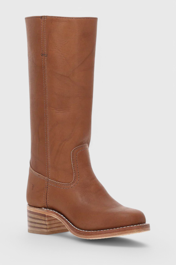Marvike | Damen Kniehohe Stiefel mit Blockabsatz - Camel - Image 10