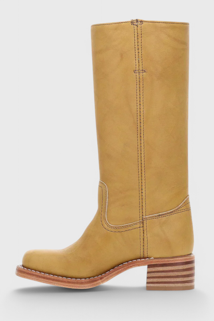 Marvike | Damen Kniehohe Stiefel mit Blockabsatz - Camel - Image 16