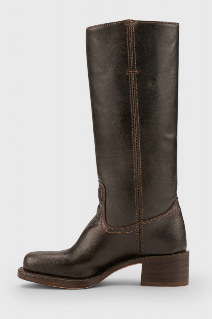 Marvike | Damen Kniehohe Stiefel mit Blockabsatz - Camel - Image 18