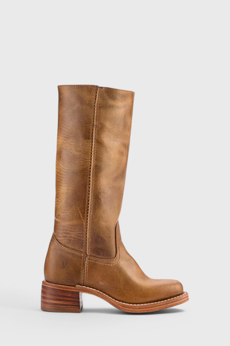 Marvike | Damen Kniehohe Stiefel mit Blockabsatz - Camel - Image 20