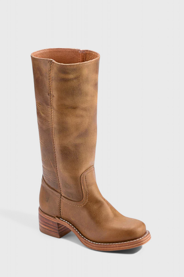 Marvike | Damen Kniehohe Stiefel mit Blockabsatz - Camel - Image 21