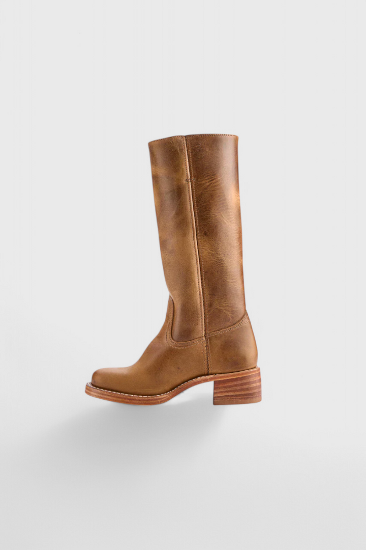 Marvike | Damen Kniehohe Stiefel mit Blockabsatz - Camel - Image 22
