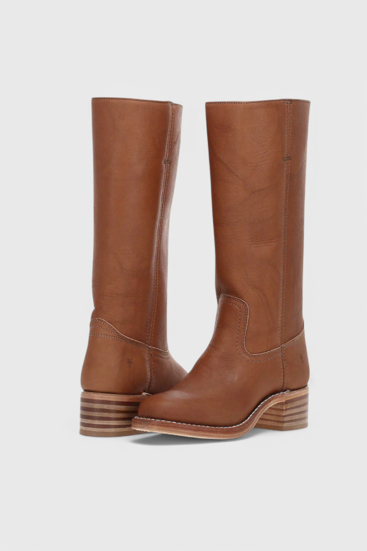 Marvike | Damen Kniehohe Stiefel mit Blockabsatz - Camel - Image 3