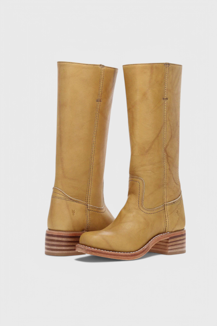 Marvike | Damen Kniehohe Stiefel mit Blockabsatz - Camel - Image 5