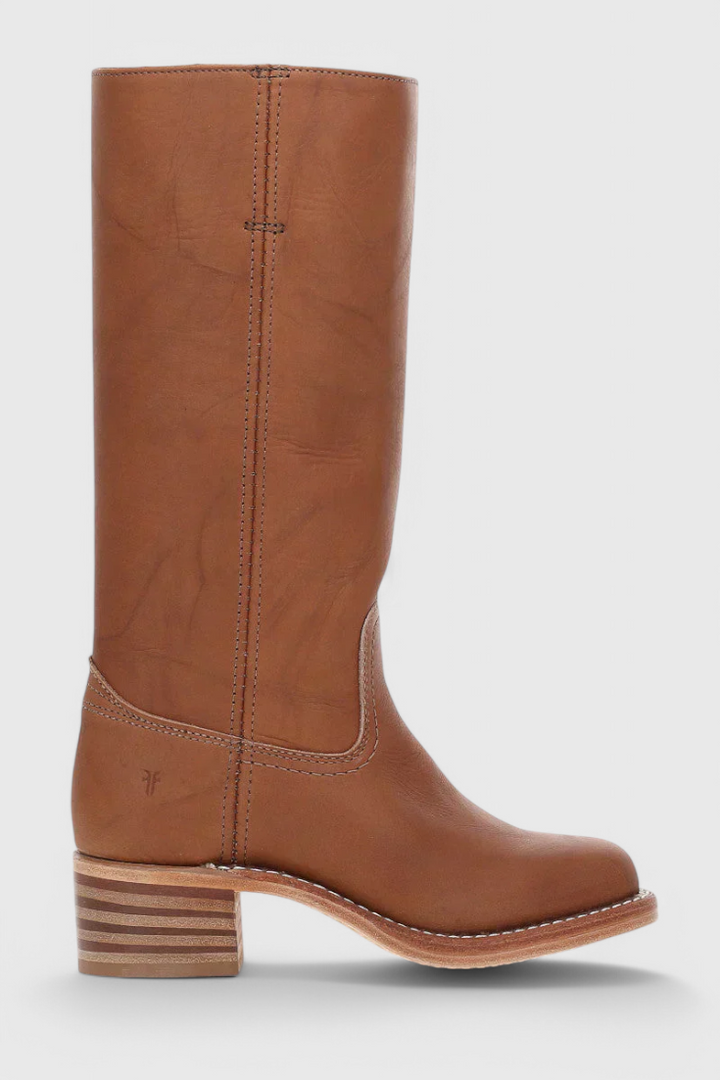 Marvike | Damen Kniehohe Stiefel mit Blockabsatz - Camel - Image 9