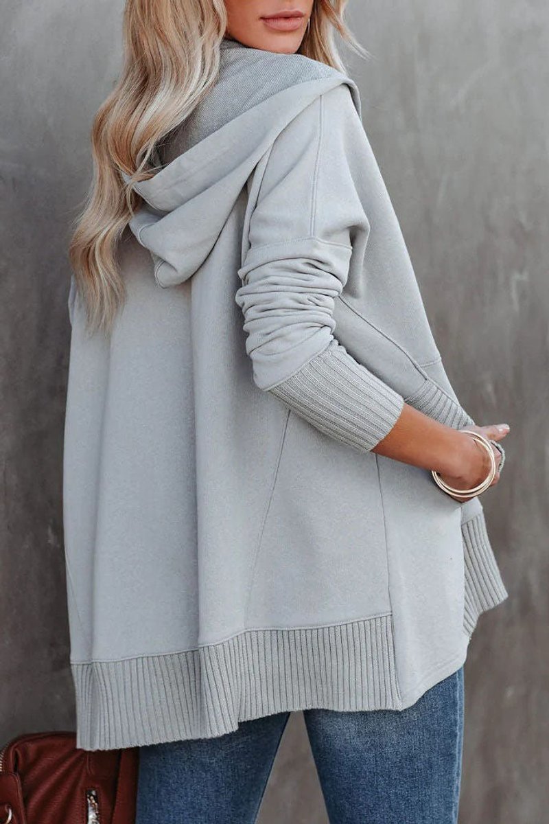 Mathilda | Damen Kapuzen-Tunika Oversize Hoodie Langarm - White - Image 11