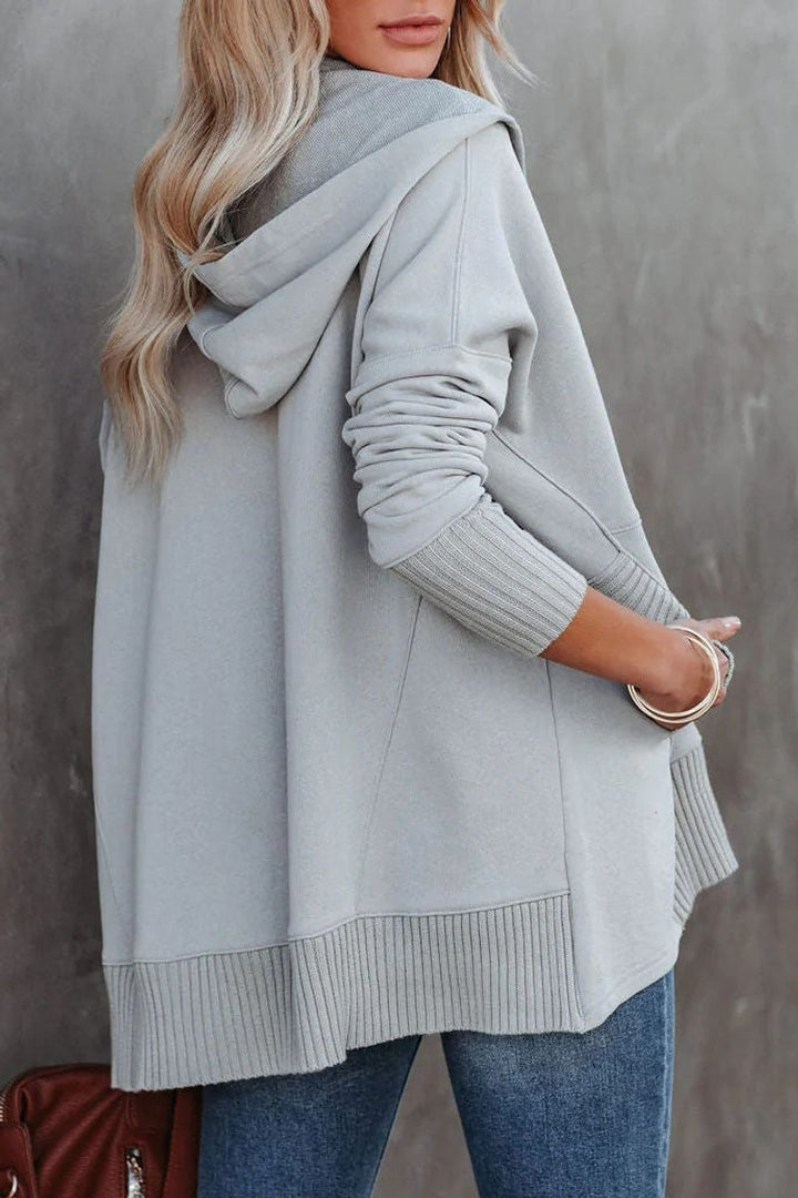 Mathilda | Damen Kapuzen-Tunika Oversize Hoodie Langarm - White - Image 11