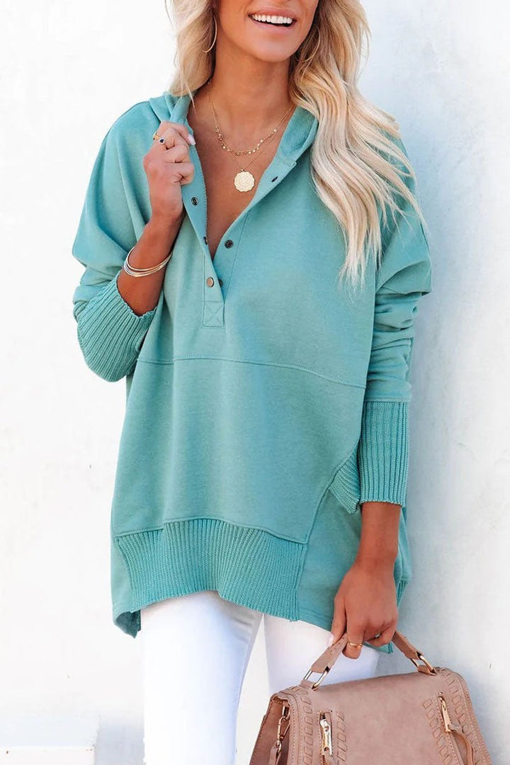 Mathilda | Damen Kapuzen-Tunika Oversize Hoodie Langarm - White - Image 14