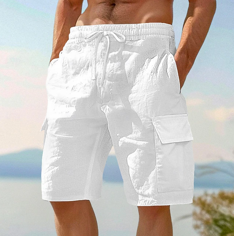 Matteo | Herren Cargoshorts mit Tunnelzug Regular Fit - White - Image 1