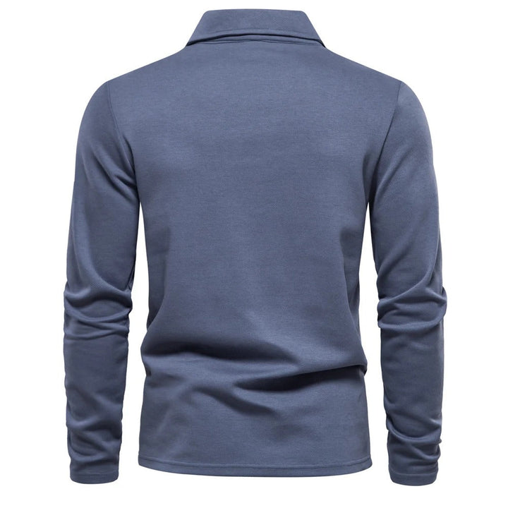 Matthias | Herren Langarm Poloshirt mit Polokragen - Beige - Image 6