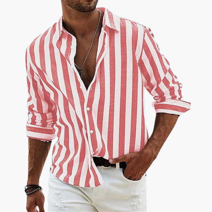 Mattias | Damen Gestreiftes Langarm Herrenhemd - Striped - Image 4